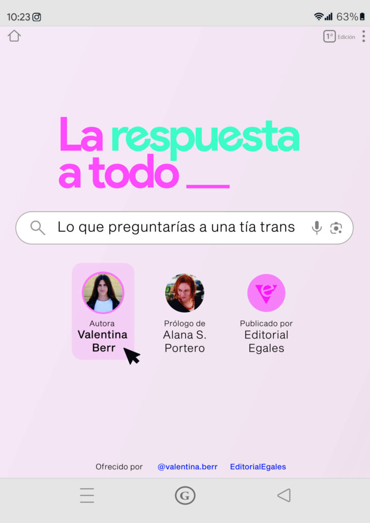 La respuesta a todo lo que preguntarías a una tía trans, Valentina Berr