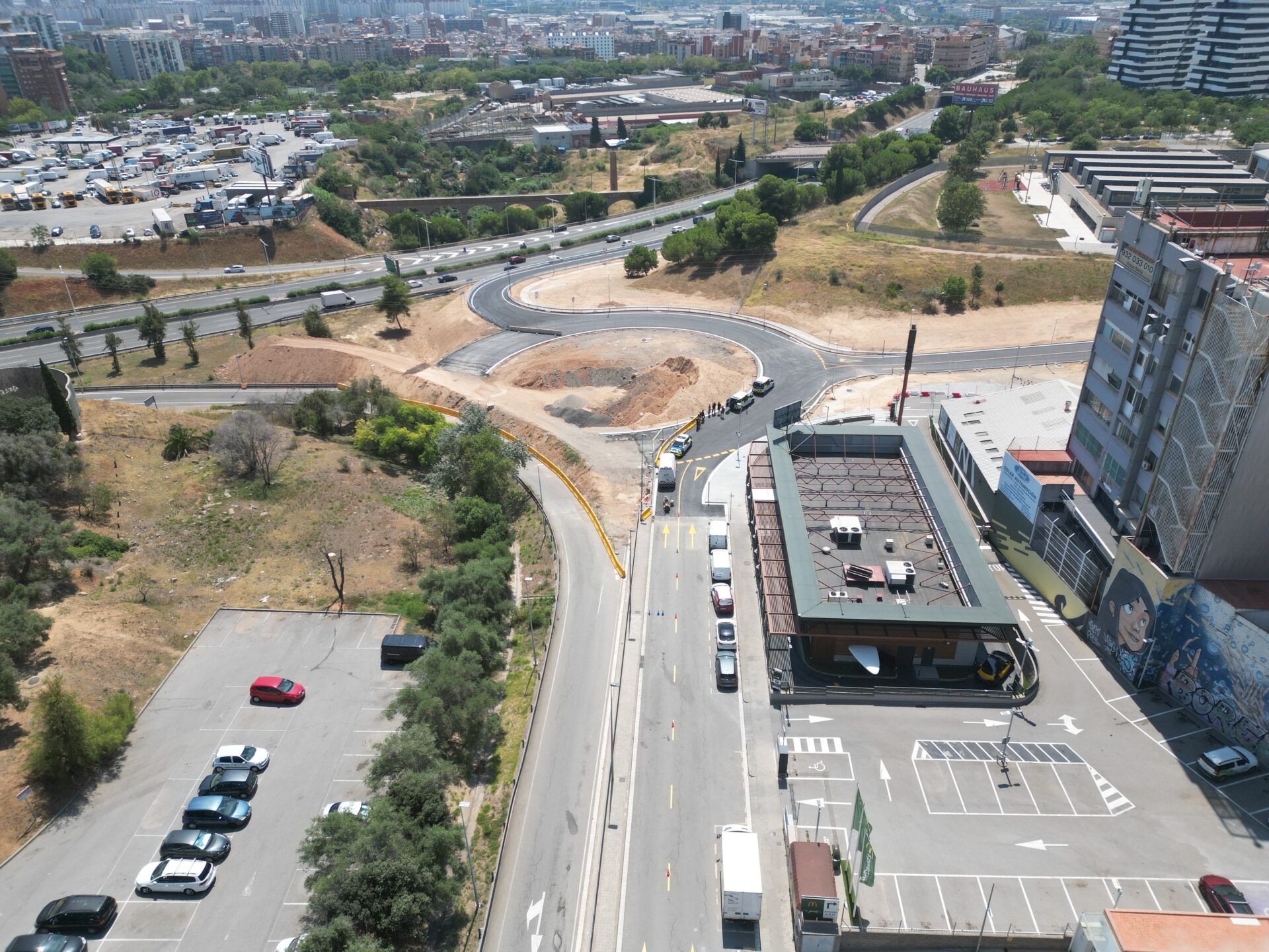 Finalitza la primera fase de les obres de la rotonda d’accés a l’ARE Montesa