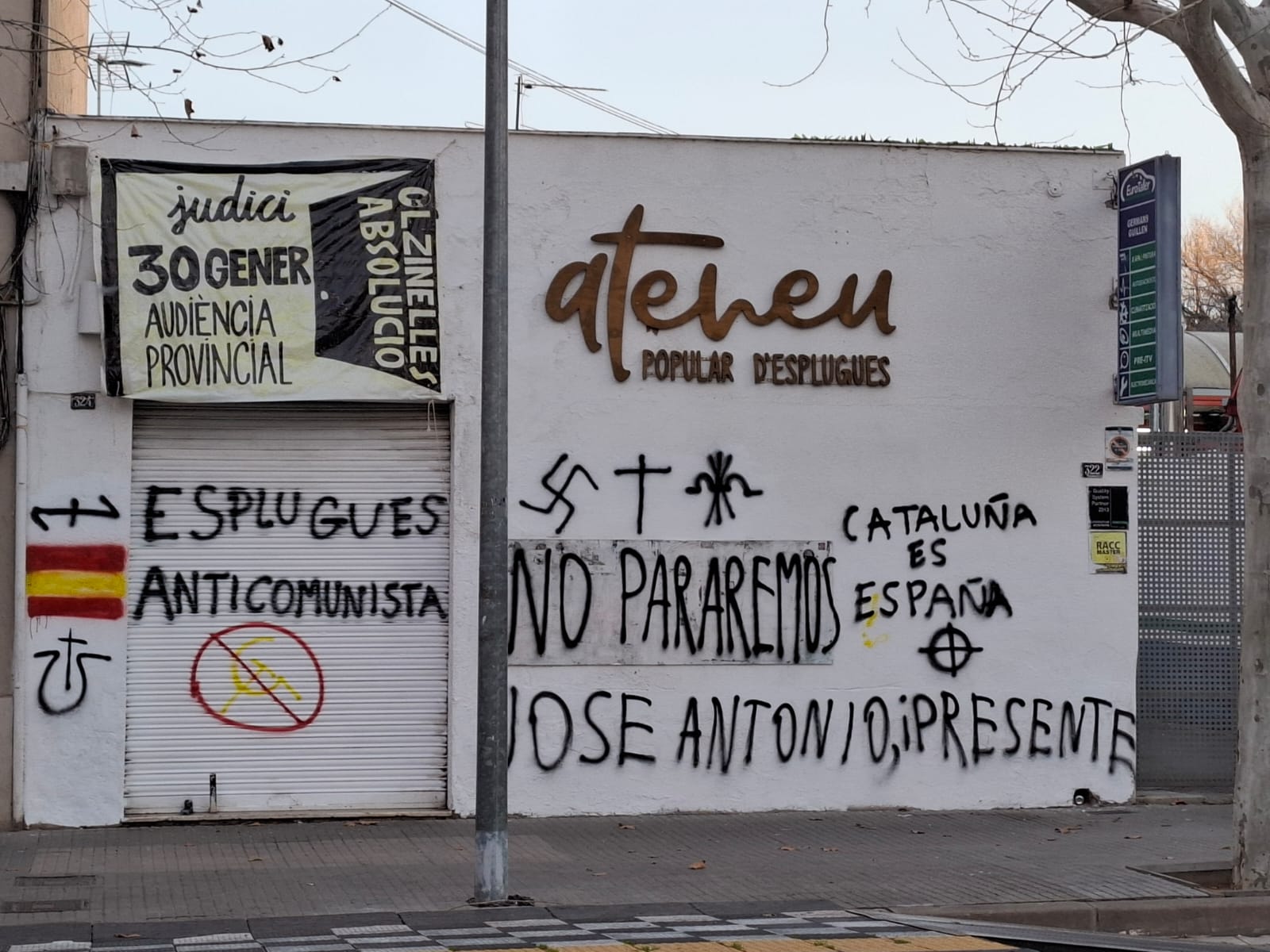“No pararemos”: Nou atac feixista a l’Ateneu Popular d’Esplugues