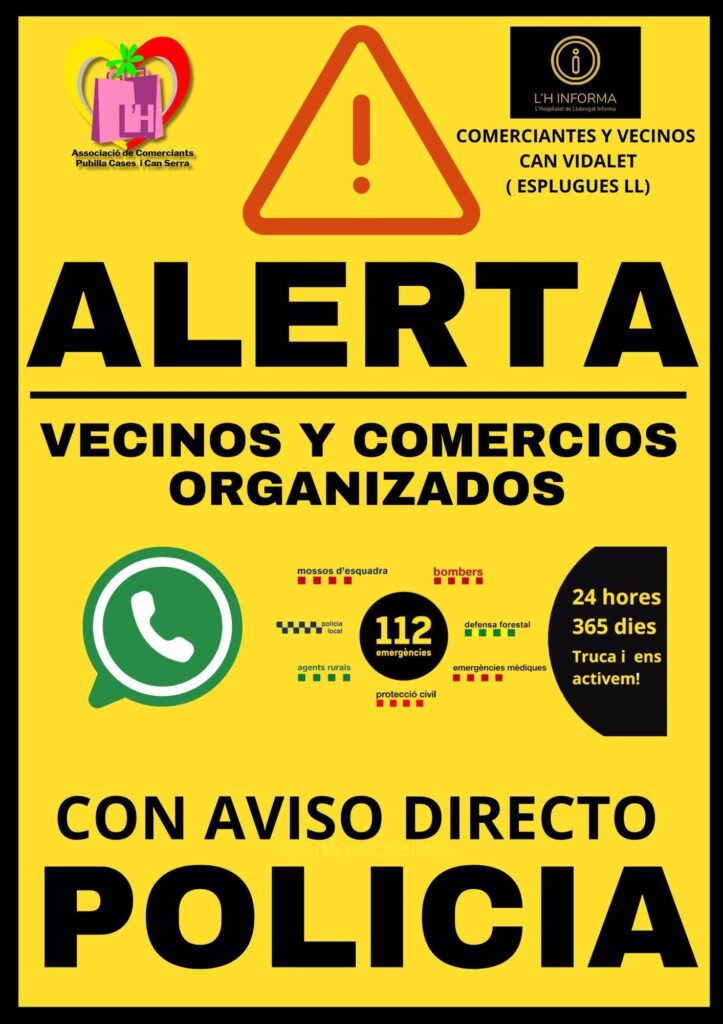 Avís directe a policia comerços Esplugues i Hospitalet