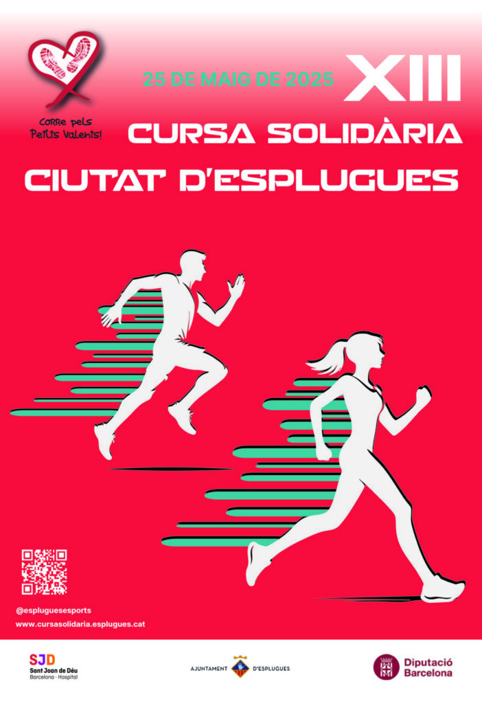 El pròxim 25 de maig tindrà lloc la 13a Cursa Solidària Ciutat Esplugues organitzada per l'Ajuntament d'Esplugues i l'Hospital Sant Joan de Déu.
